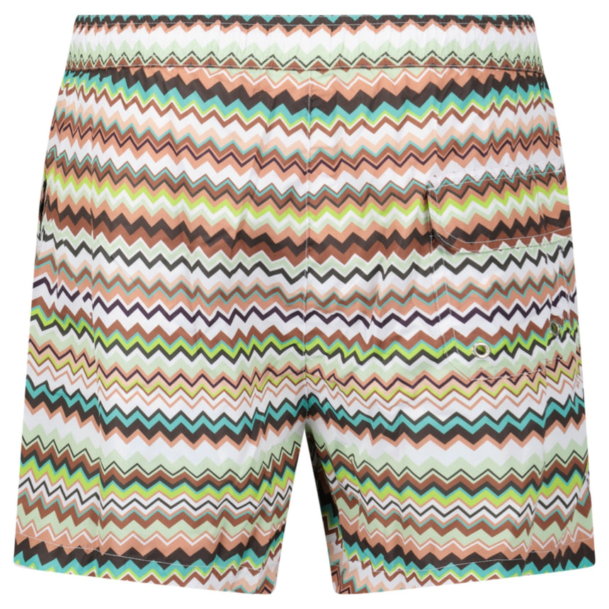 Missoni Zig Zag Swim Shorts Multi Green And Brown - Boinclo - Outlet Sale Under Retail