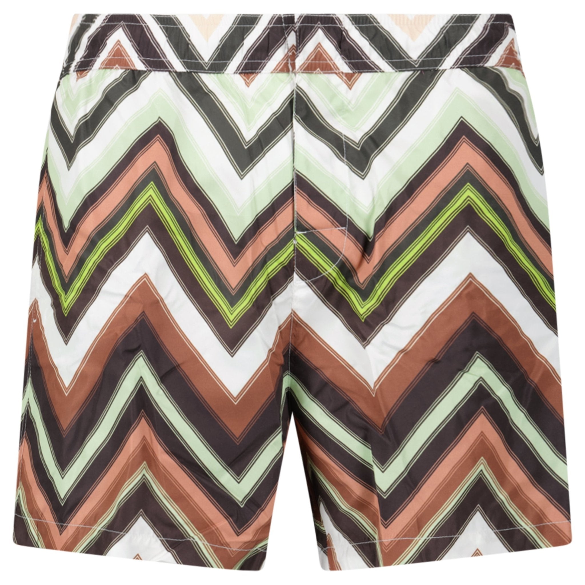 Color variation of Missoni Zig Zag Swim Shorts Multi Green And Brown