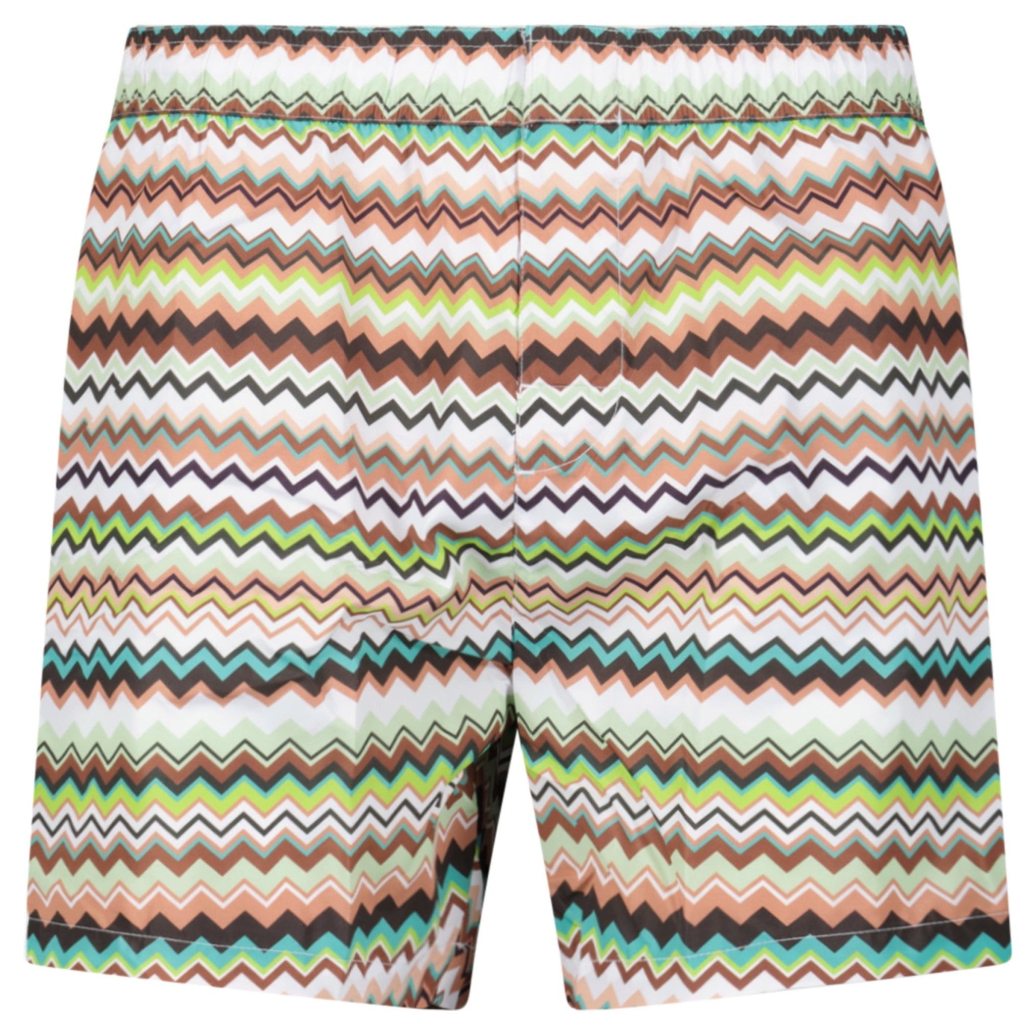 Color variation of Missoni Zig Zag Swim Shorts Multi Green And Brown