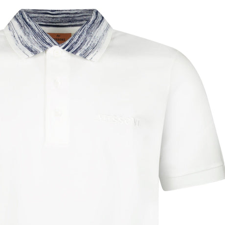 Missoni Space Dye Collar Short Sleeve Polo Shirt White - Boinclo - Outlet Sale Under Retail