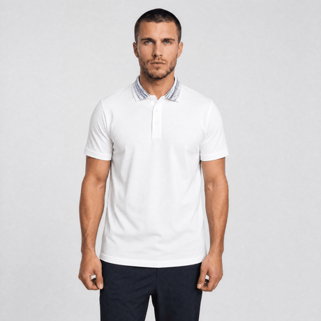 Missoni Space Dye Collar Short Sleeve Polo Shirt White - Boinclo - Outlet Sale Under Retail