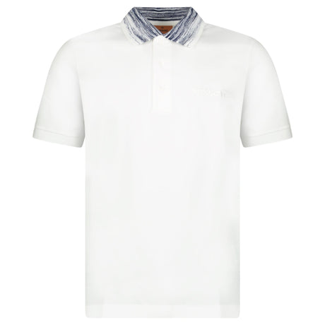 Missoni Space Dye Collar Short Sleeve Polo Shirt White - Boinclo - Outlet Sale Under Retail