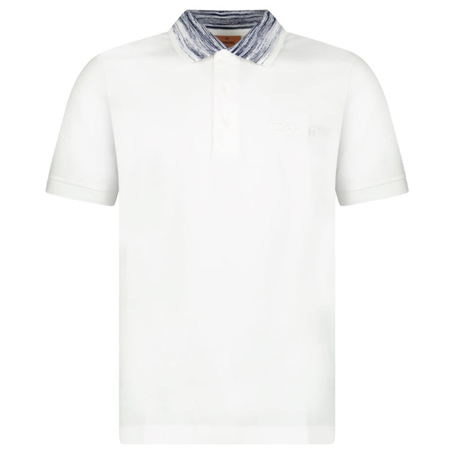 Missoni Space Dye Collar Short Sleeve Polo Shirt White - Boinclo - Outlet Sale Under Retail