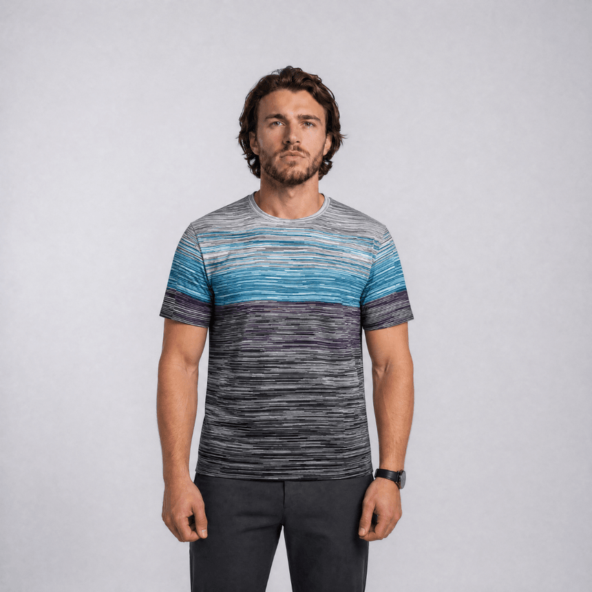Missoni Space Dye Short Sleeve Stripe T-Shirt Dark Grey - Boinclo - Outlet Sale Under Retail