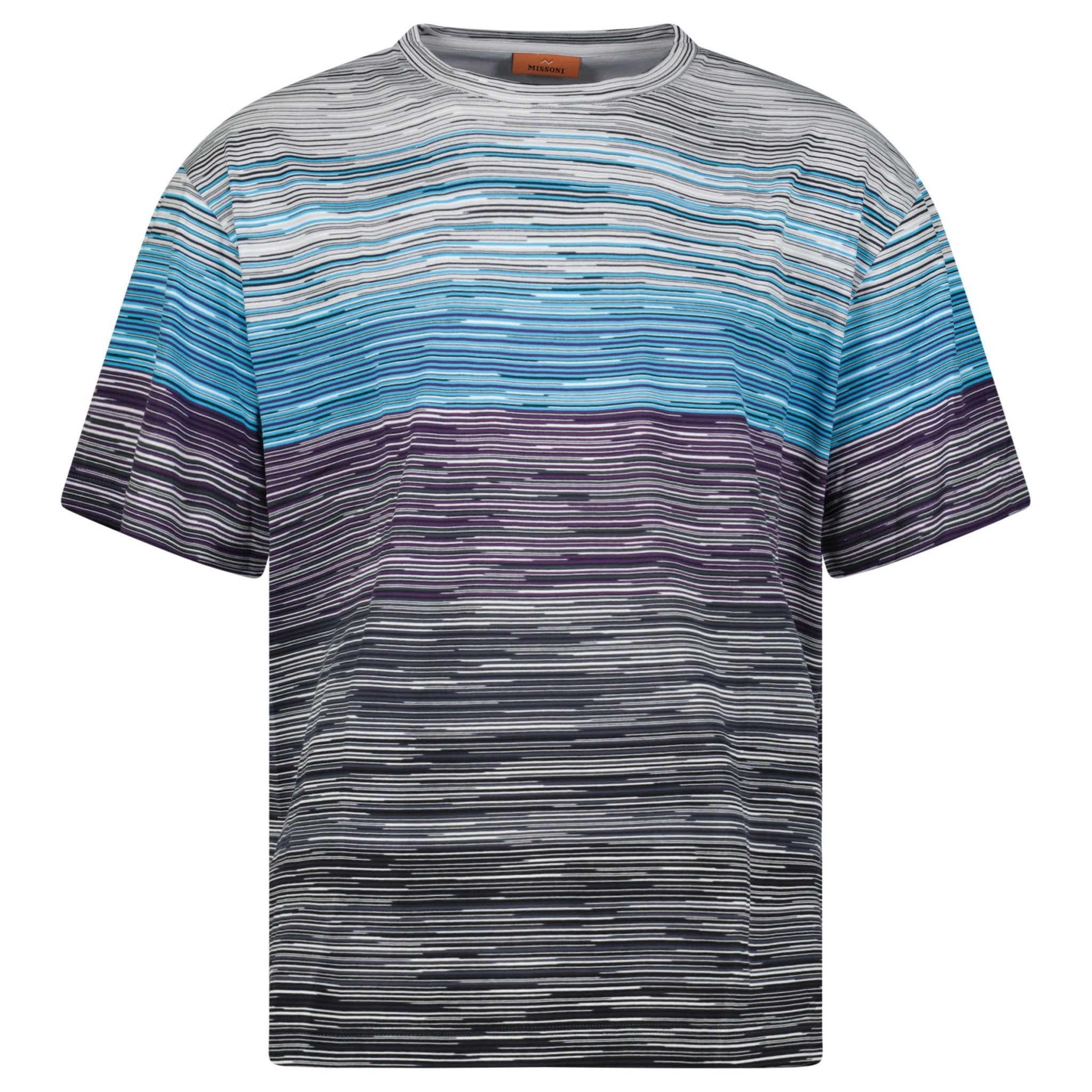 Color variation of Missoni Space Dye Short Sleeve Stripe T-Shirt Dark Grey