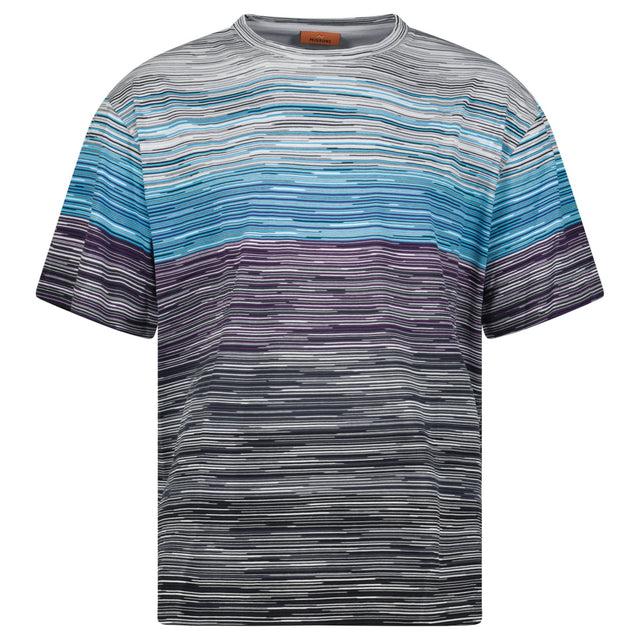 Missoni Space Dye Short Sleeve Stripe T-Shirt Dark Grey - Boinclo - Outlet Sale Under Retail