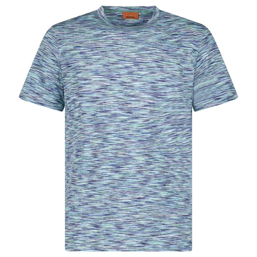 Missoni Space Dye Short Sleeve T-Shirt Blue Tones - Boinclo - Outlet Sale Under Retail