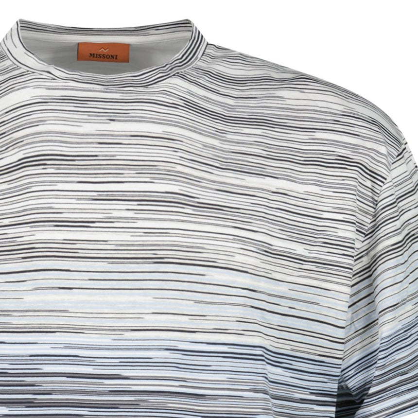 Missoni Space-Dyed Slub Cotton T-Shirt in Light Blue - Boinclo - Outlet Sale Under Retail