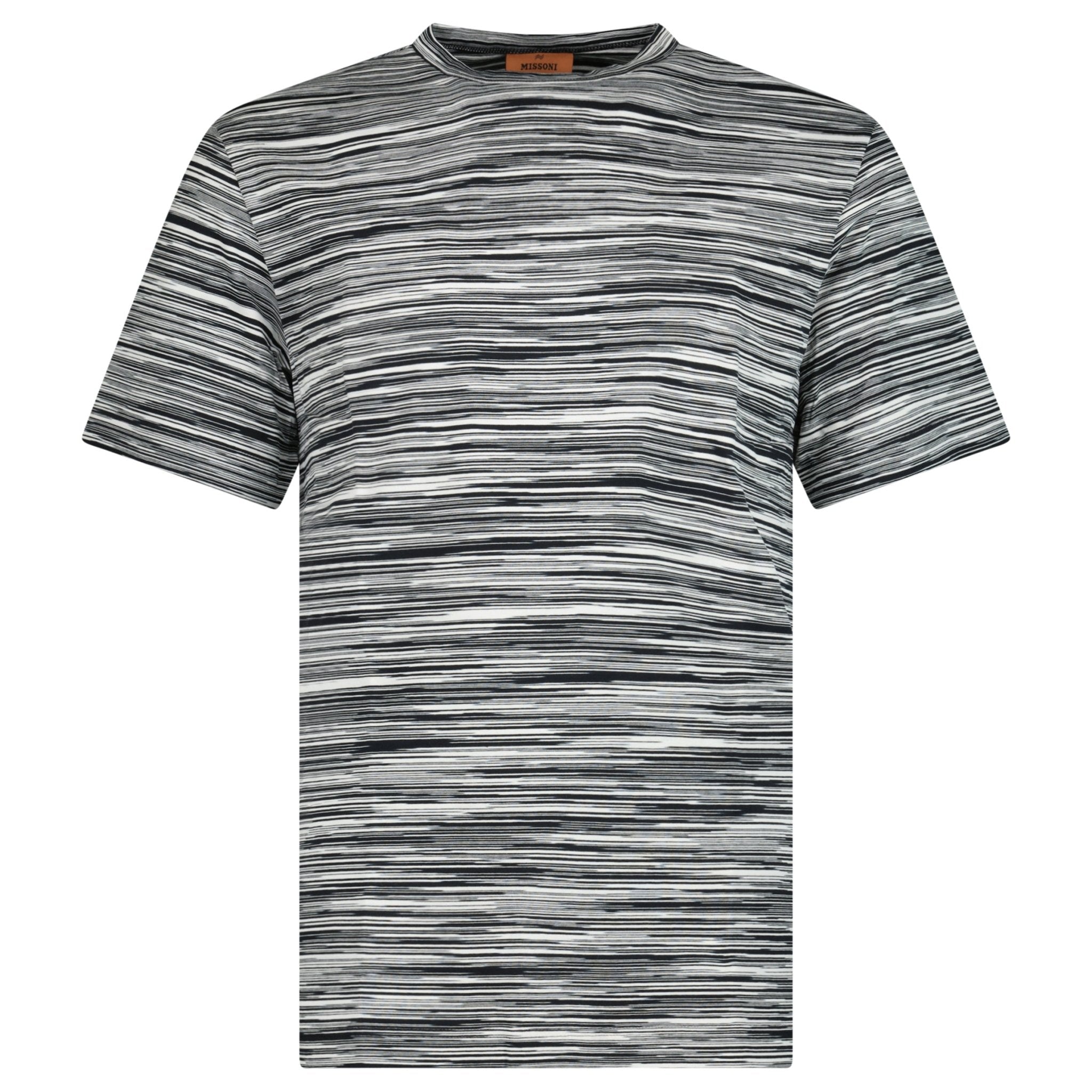 Color variation of Missoni Striped Short-Sleeved T-Shirt in White/Black