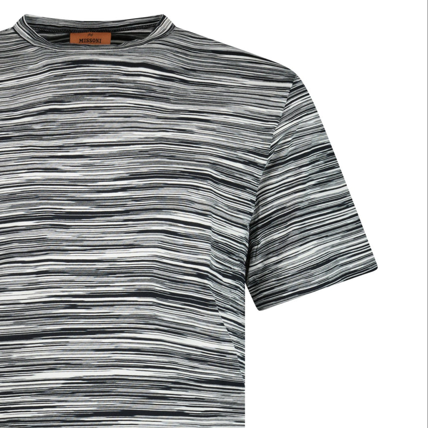 Missoni Striped Short - Sleeved T-Shirt in White/Black - Boinclo - Outlet Sale Under Retail