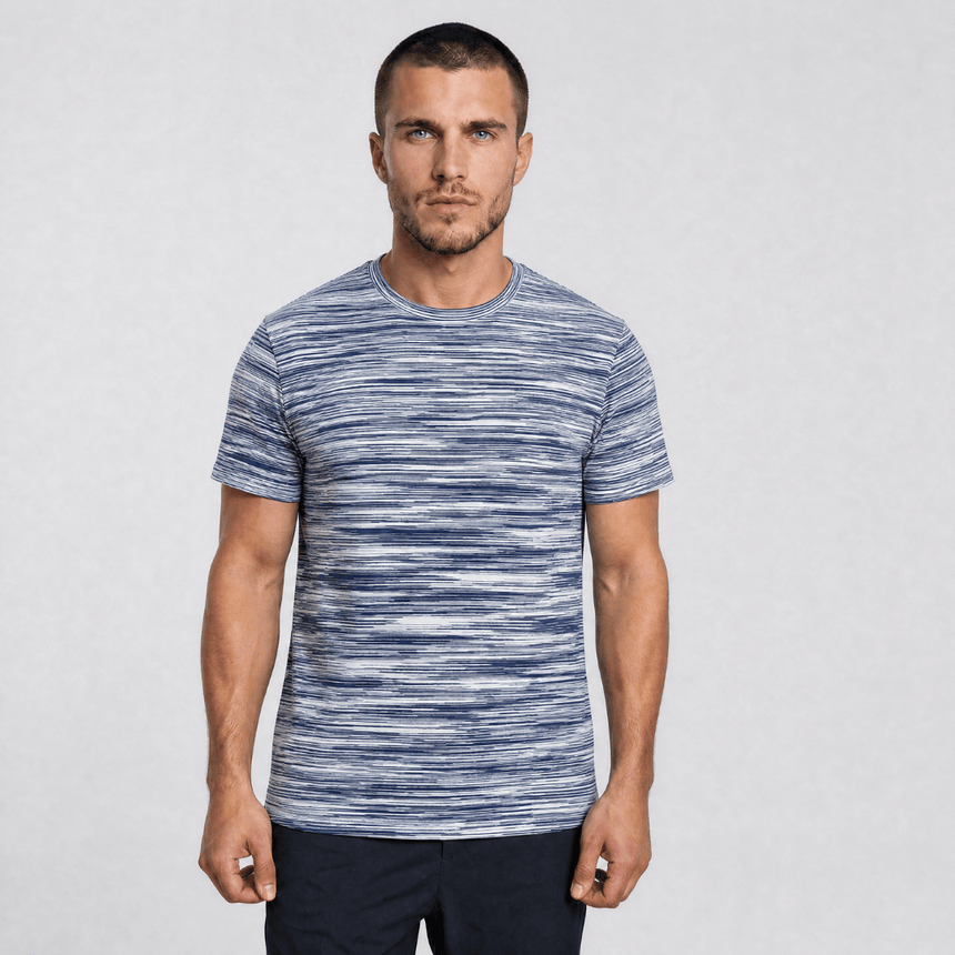 Missoni Striped Short - Sleeved T-Shirt in White/Navy - Boinclo - Outlet Sale Under Retail