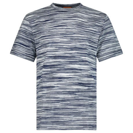 Missoni Striped Short - Sleeved T-Shirt in White/Navy - Boinclo - Outlet Sale Under Retail