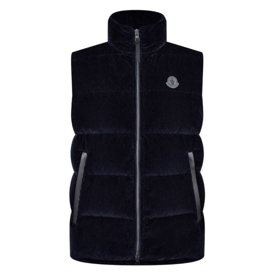 Moncler Acrab Gilet Navy Blue Outlet Sale Always Under Retail Boinclo