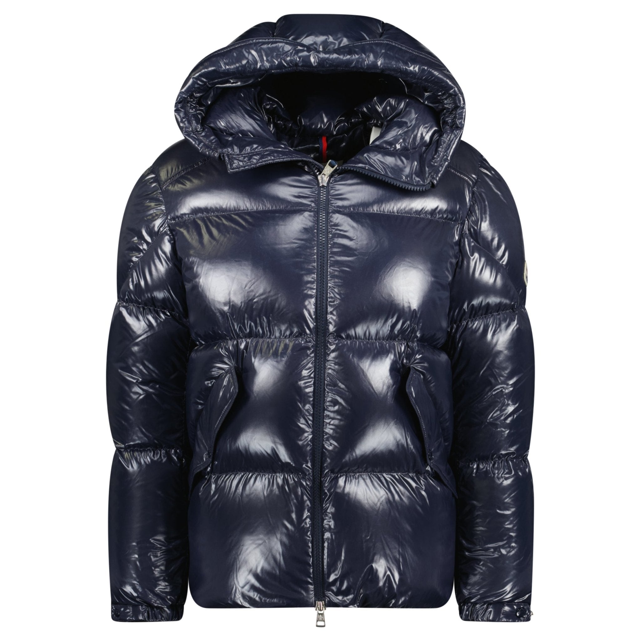 Moncler Baise Nylon Down Jacket in Navy Outlet Sale Always Under Retail Boinclo