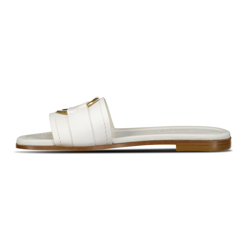 Moncler Bell Slides in White - Boinclo - Outlet Sale Under Retail