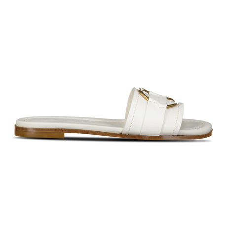 Moncler Bell Slides in White - Boinclo - Outlet Sale Under Retail