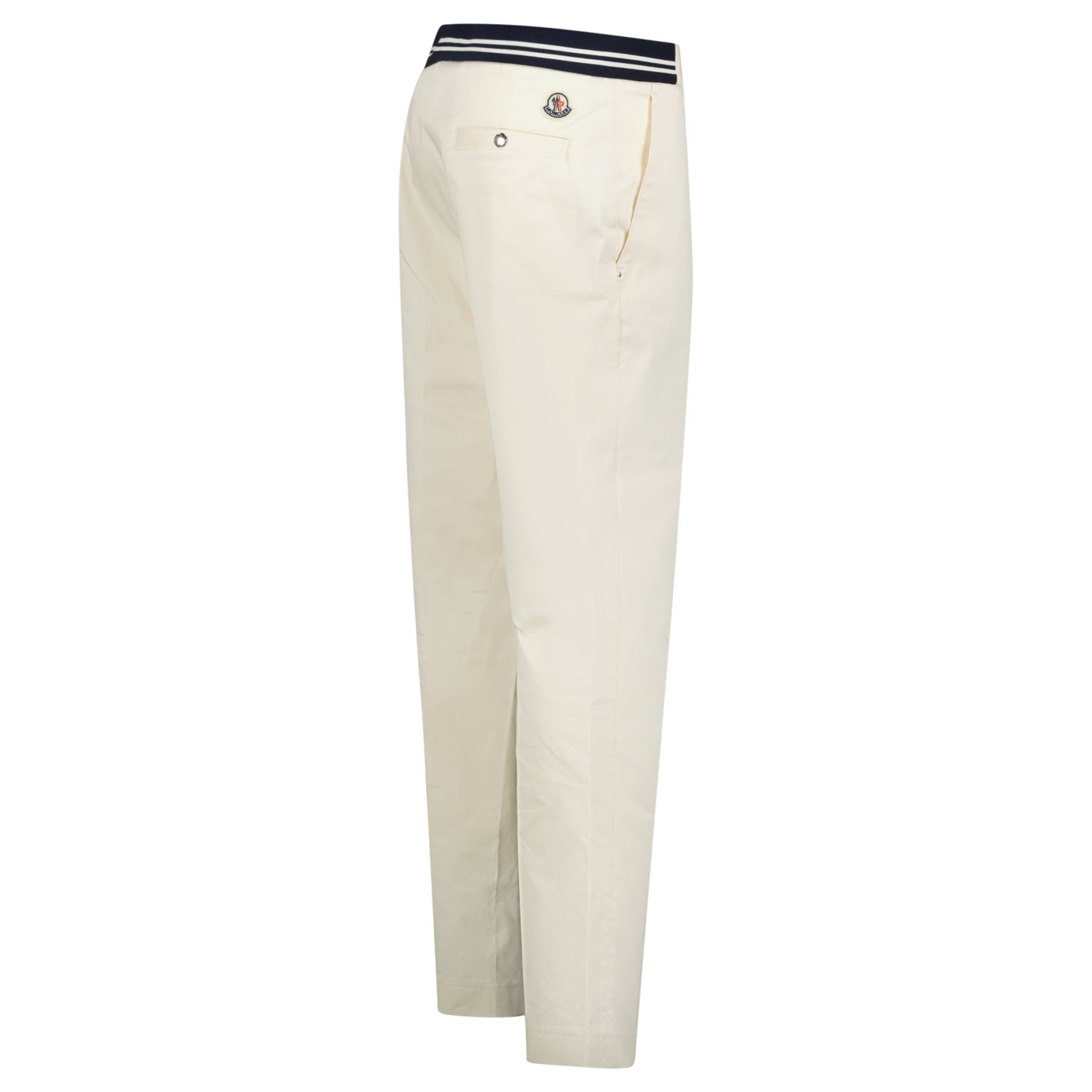 パンツ MONCLER Woman Pants White 2A0000653064 200 Moncler Chino Logo Trousers White - Outlet Sale Always Under
