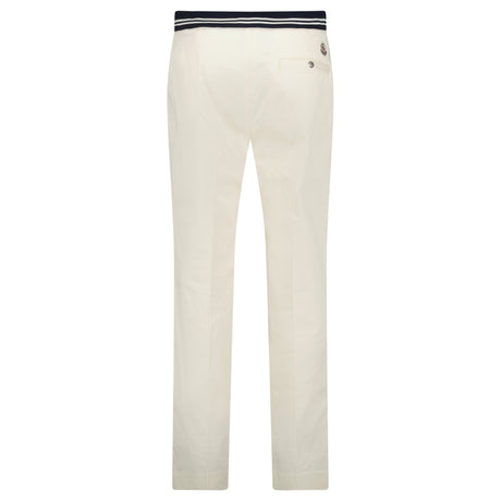 Moncler Chino Logo Trousers White - Boinclo - Outlet Sale Under Retail