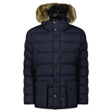 Moncler Clunye Hooded Parka Down Jacket in Navy - Boinclo - Outlet Sale Under Retail