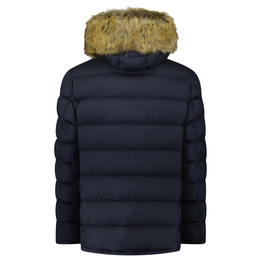 Moncler Clunye Hooded Parka Down Jacket in Navy - Boinclo - Outlet Sale Under Retail