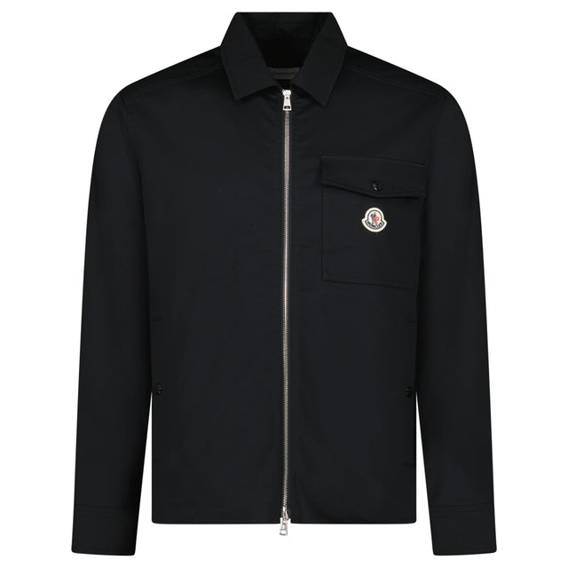 Moncler Cotton Blend Gabardine Shirt Jacket in Black - Boinclo - Outlet Sale Under Retail
