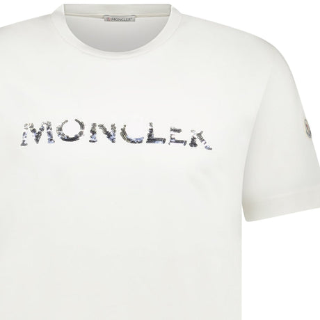 Moncler Degradé Sequinned T-Shirt White - Boinclo - Outlet Sale Under Retail