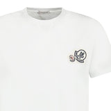 Moncler Double Stitch Logo T Shirt White - Boinclo ltd - Outlet Sale Under Retail