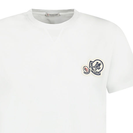 Moncler Double Stitch Logo T Shirt White - Boinclo ltd - Outlet Sale Under Retail