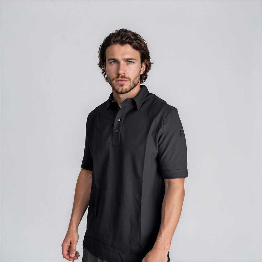 Moncler Edit Short Sleeve Polo Shirt in Black - Boinclo - Outlet Sale Under Retail