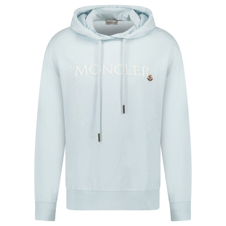 Moncler Embroidered Logo Hoodie in Light Blue - Boinclo - Outlet Sale Under Retail