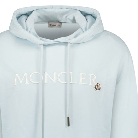 Moncler Embroidered Logo Hoodie in Light Blue - Boinclo - Outlet Sale Under Retail