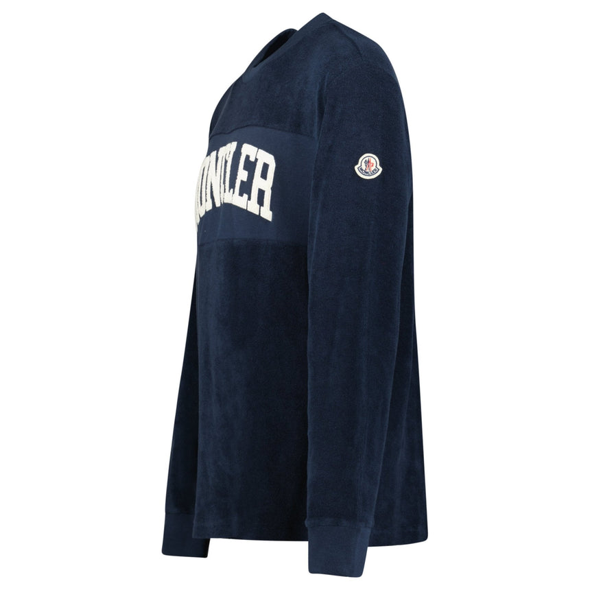 Moncler Embroidered Logo Sweatshirt in Navy - Boinclo - Outlet Sale Under Retail