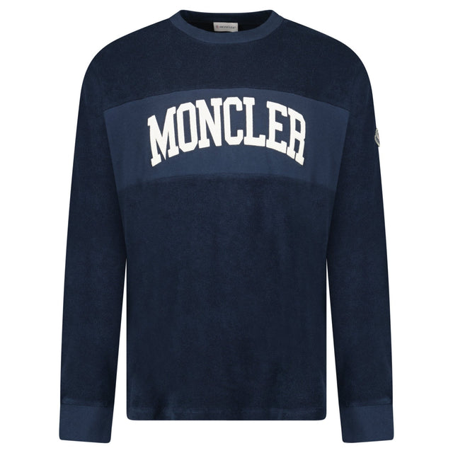 Moncler Embroidered Logo Sweatshirt in Navy - Boinclo - Outlet Sale Under Retail