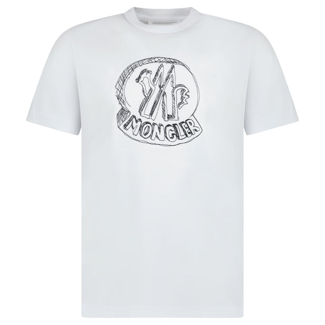 Moncler Embroidery T-Shirt in White - Boinclo - Outlet Sale Under Retail