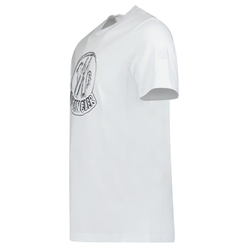 Moncler Embroidery T-Shirt in White - Boinclo - Outlet Sale Under Retail