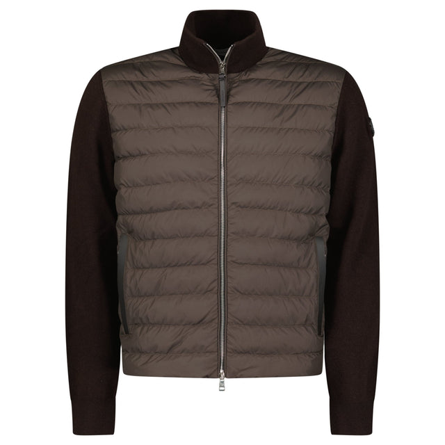 Moncler Full Zip Padded Cardigan in Brown - Boinclo - Outlet Sale Under Retail