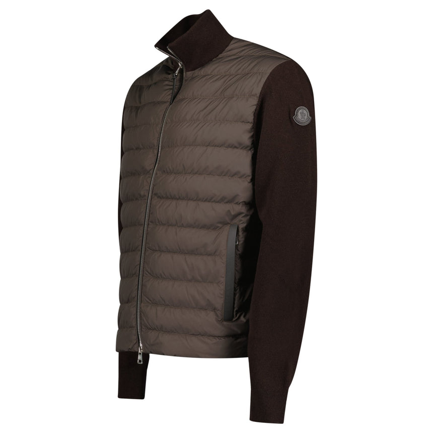 Moncler Full Zip Padded Cardigan in Brown - Boinclo - Outlet Sale Under Retail