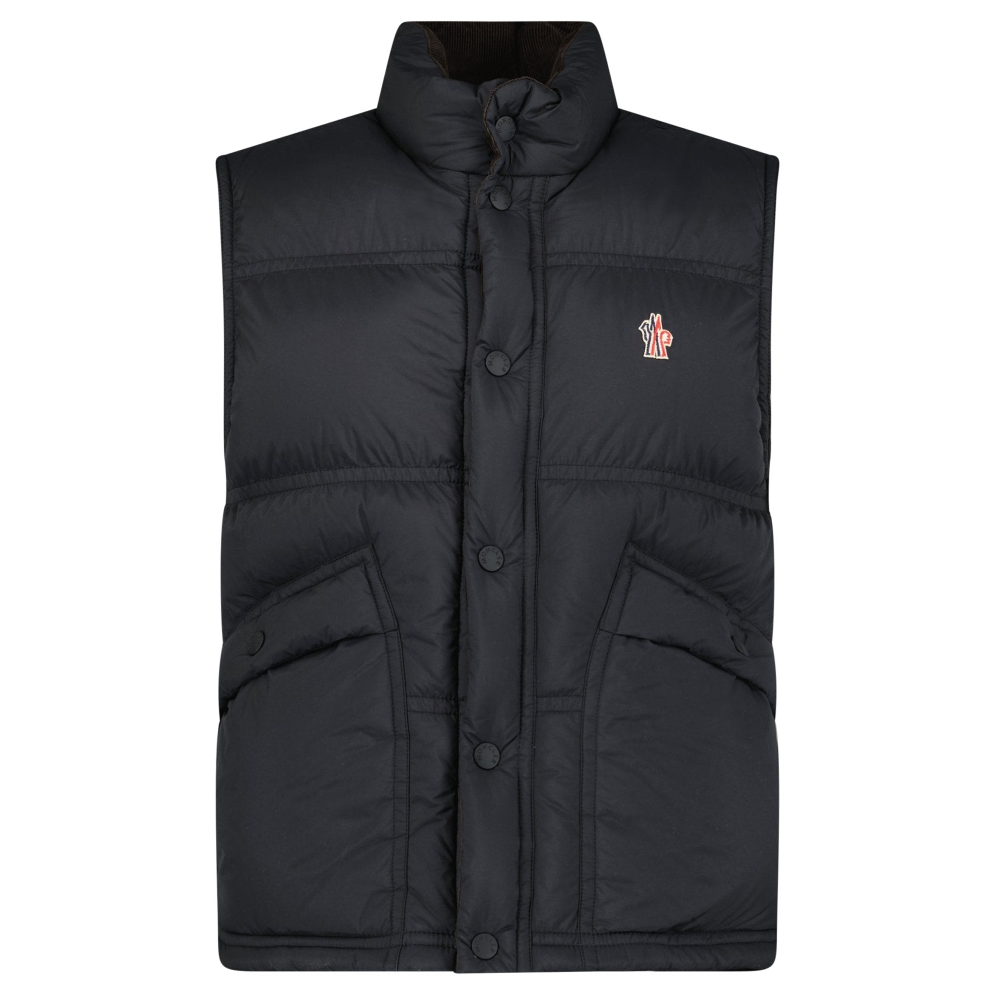 Moncler Down-Panelled Cotton Cardigan in Navy - Outlet Sale Under