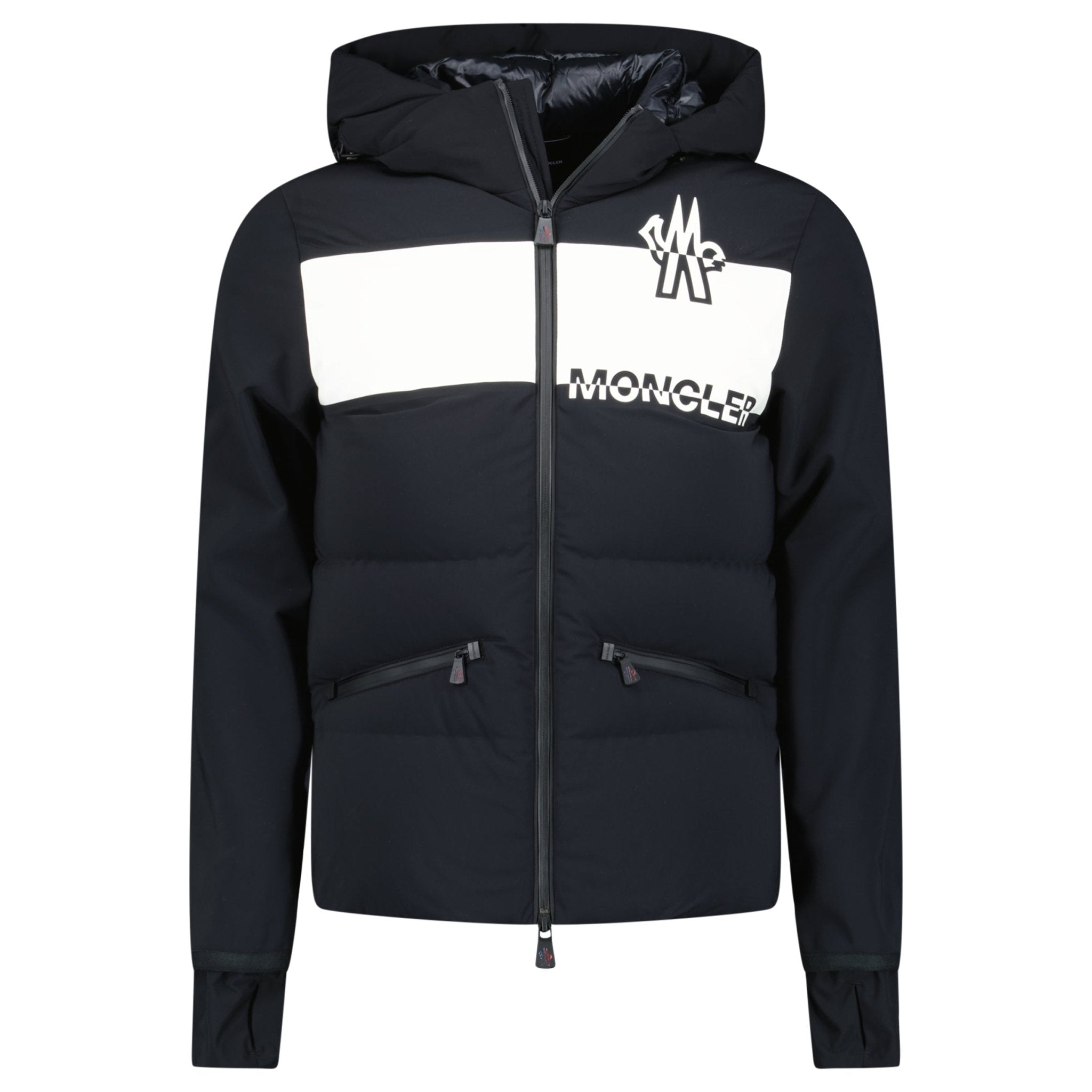 Moncler Grenoble Raised Logo Black/White Jacket Outlet Sale