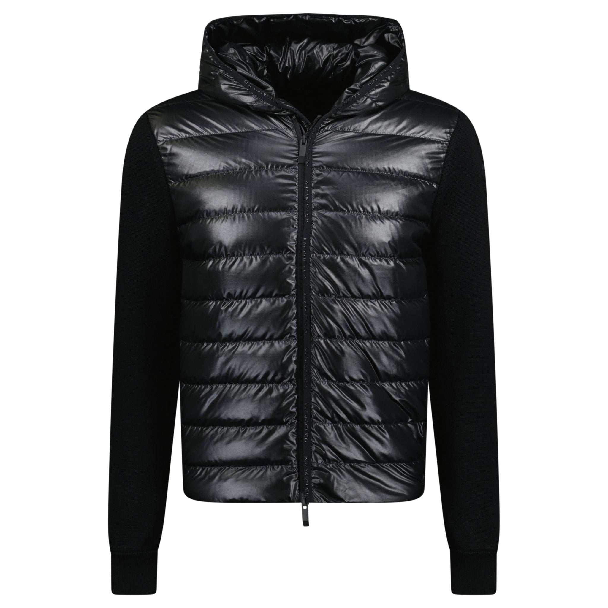 Moncler Hybrid 'Cardigan Tricot' Zip Down Ghost Logo Jacket Black