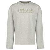 Moncler Khaki 'Tomorrow is Smiling' Print Long Sleeve T-Shirt in Grey - Boinclo - Outlet Sale Under Retail