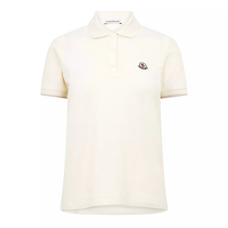 Moncler Logo Badge Polo Shirt in White - Boinclo - Outlet Sale Under Retail