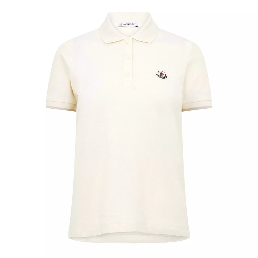 Moncler Logo Badge Polo Shirt in White - Boinclo - Outlet Sale Under Retail