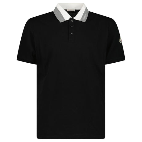Moncler Logo Collar Polo Shirt in Black - Boinclo - Outlet Sale Under Retail