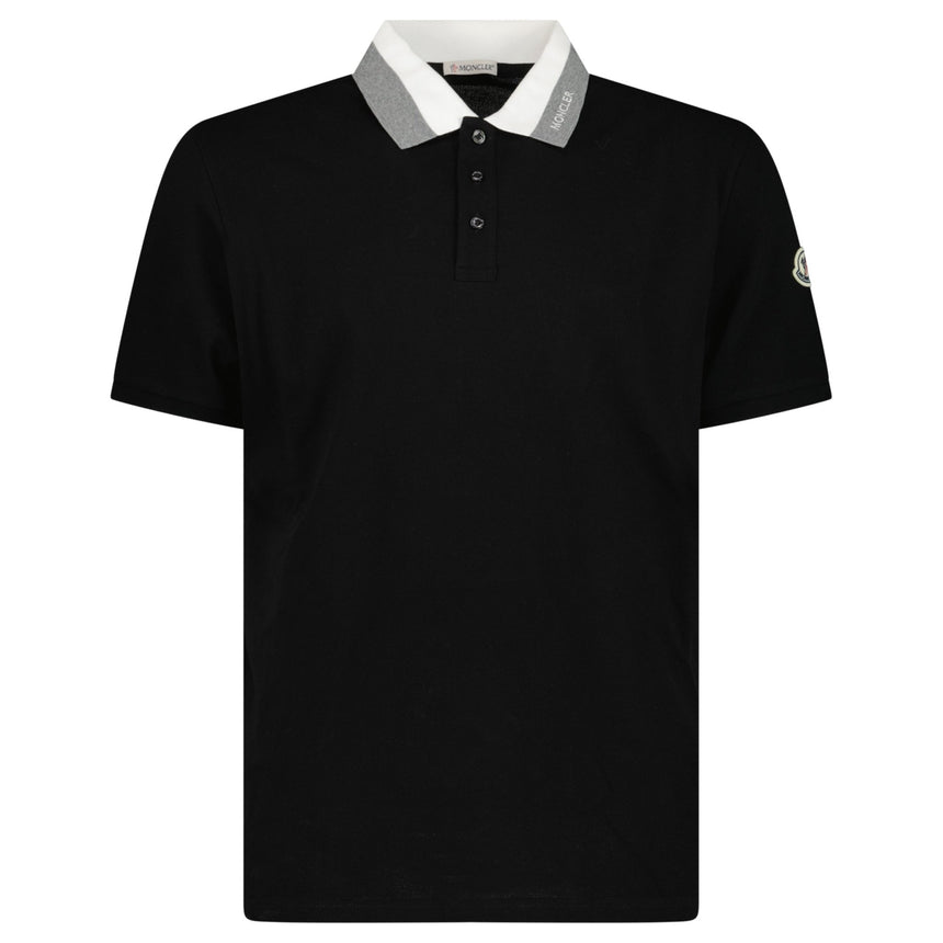 Moncler Logo Collar Polo Shirt in Black - Boinclo - Outlet Sale Under Retail