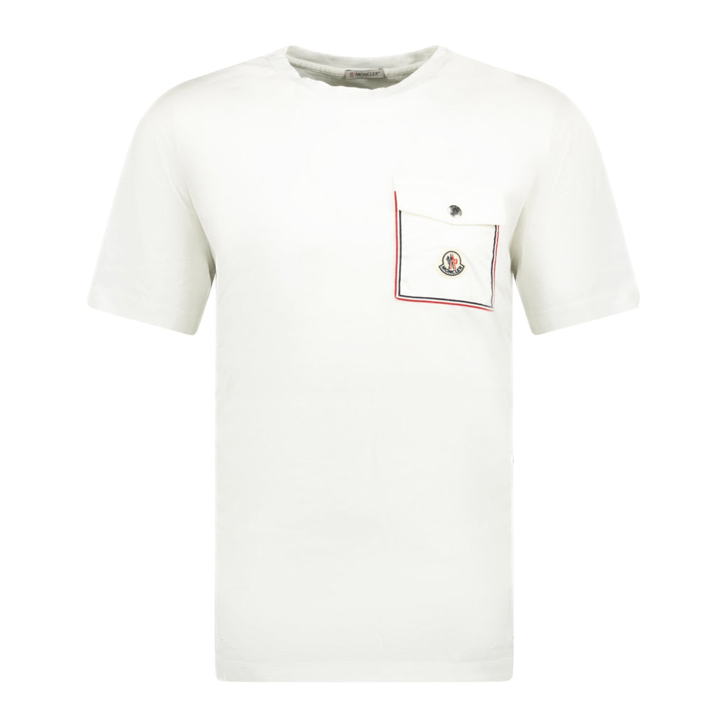Moncler Logo Nylon Pocket T-Shirt White - Boinclo ltd - Outlet Sale Under Retail