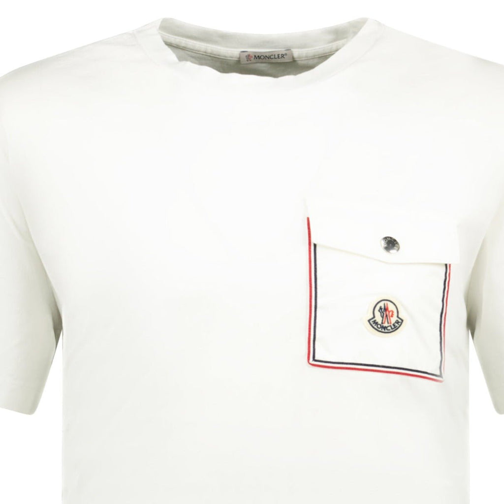 Moncler Logo Nylon Pocket T-Shirt White - Boinclo ltd - Outlet Sale Under Retail