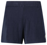 Moncler Logo - Patch Velour Shorts in Navy - Boinclo - Outlet Sale Under Retail