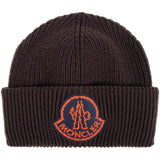 Moncler Logo - Patch Wool Beanie in Brown - Boinclo - Outlet Sale Under Retail