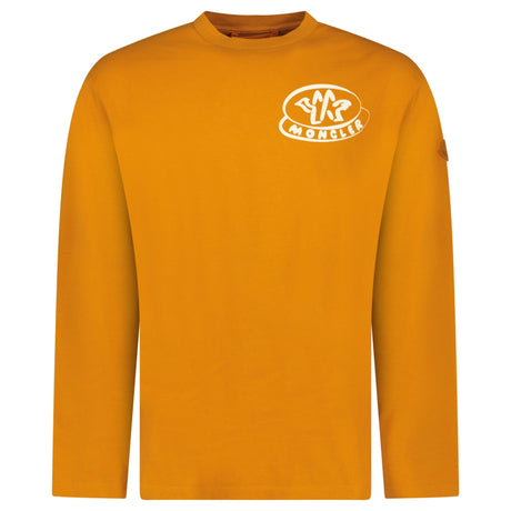 Moncler Logo Print Long Sleeve T-Shirt in Orange - Boinclo - Outlet Sale Under Retail